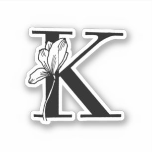 Lettre K - Autocollant Rose