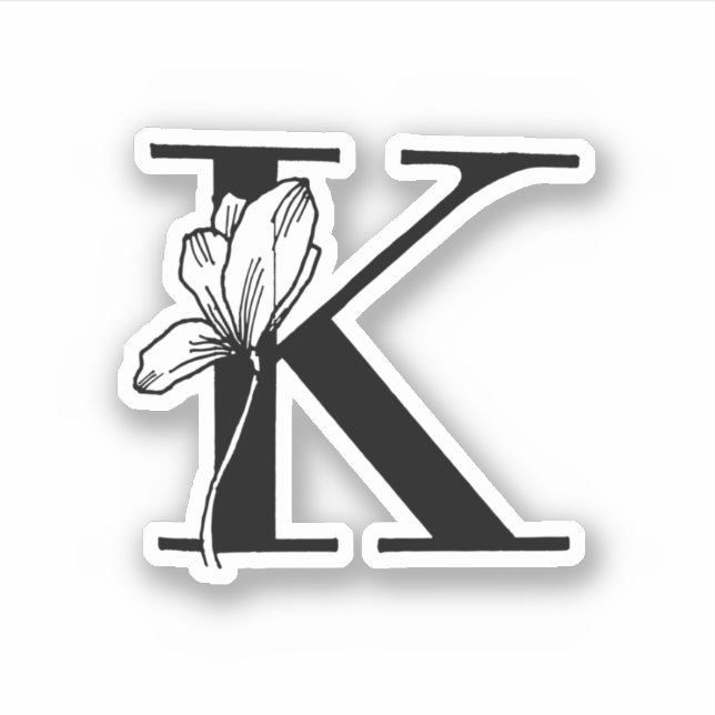 Lettre K - Autocollant Rose (Devant)