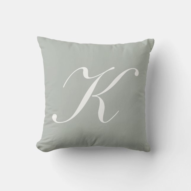 Lettre K Coussin de monogramme gris argenté (Recto)