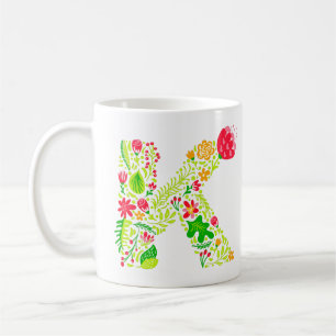 Lettre K en Fleurs Café Mug