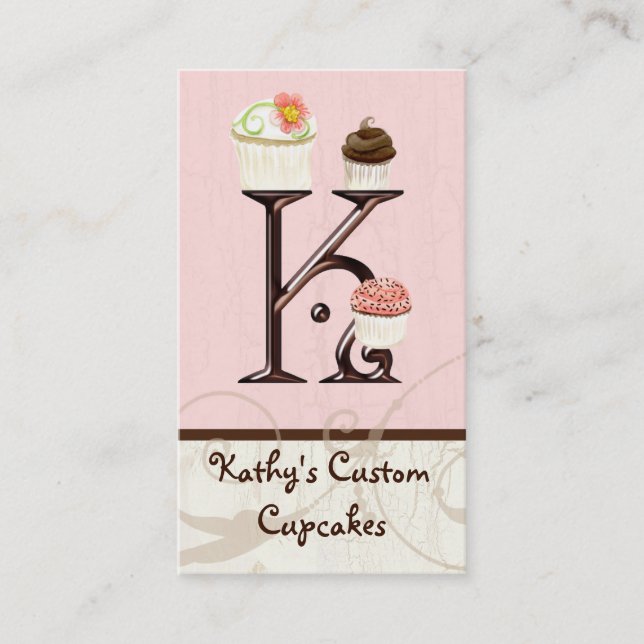 Lettre K Monogramme Dessert Boulangerie Carte de v (Devant)