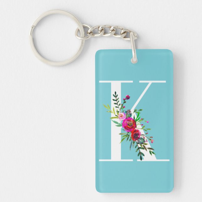 Lettre K Monogramme initial Floral Couleur personn (Devant)