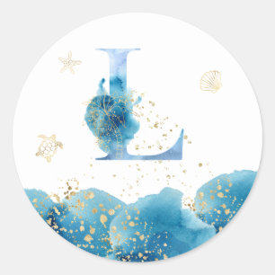 *~* LETTRE L - Autocollant d'enveloppe Sea Ocean B