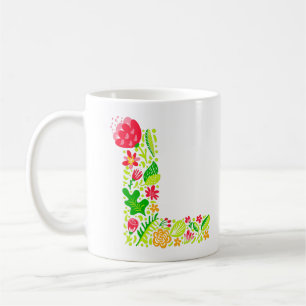 Lettre L en Fleurs Café Mug