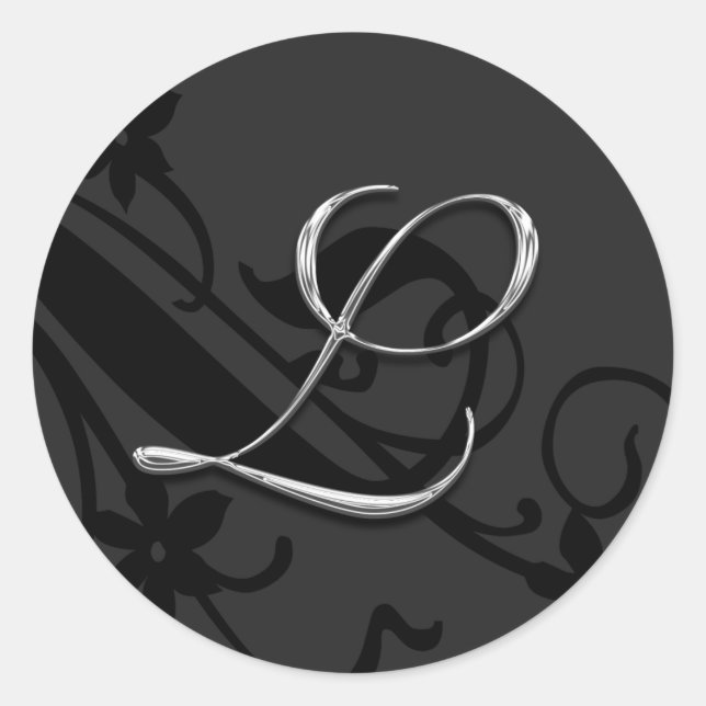 LETTRE L MONogramme Sticker Mariage Enveloppe (Devant)