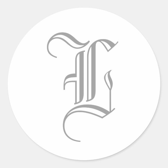 Lettre L Sticker Monogram Gris Vieux Anglais (Devant)