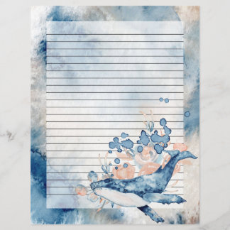 LETTRE LIGNE Bleue À BROUILLE Papier Écriture