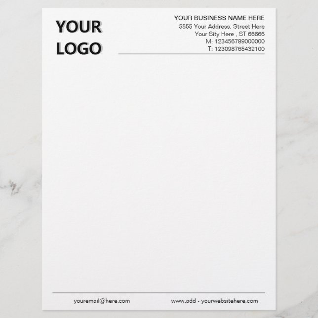 Lettre Logo personnalisé Exemple de papier à en-tête de v (Devant)