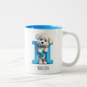Lettre M Chien Alphabet Monogramme Café Mug