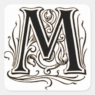 Lettre "M" en Brown - Sticker
