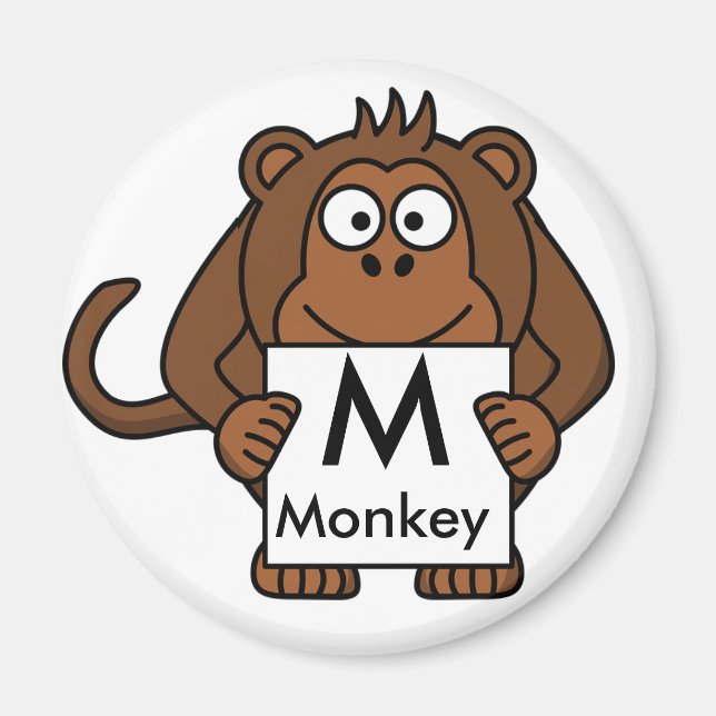 Lettre M est pour le singe Aimant pour les enfants (Devant)