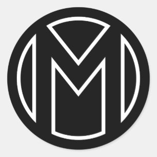 LETTRE M Sticker NOIR