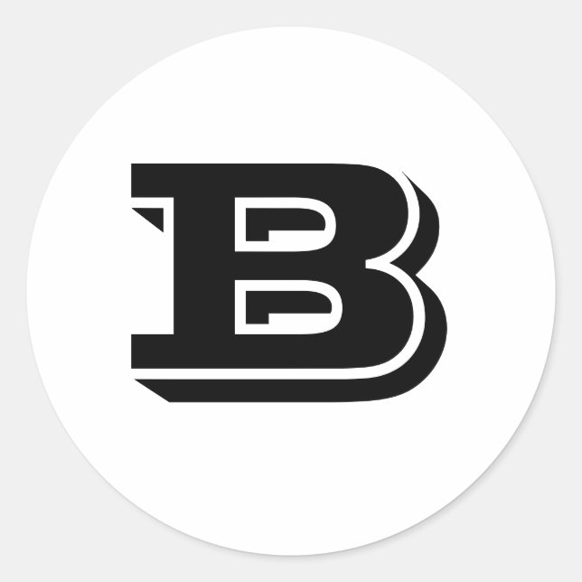 Lettre majuscule B Stickers ronds blancs par Janz (Devant)