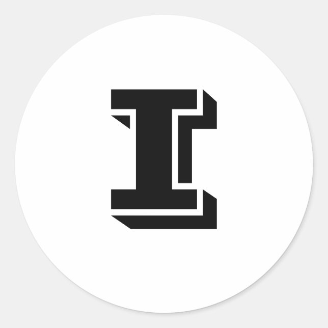 LETTRE MAJUSCULE I PETITS Stickers Ronds par Janz (Devant)