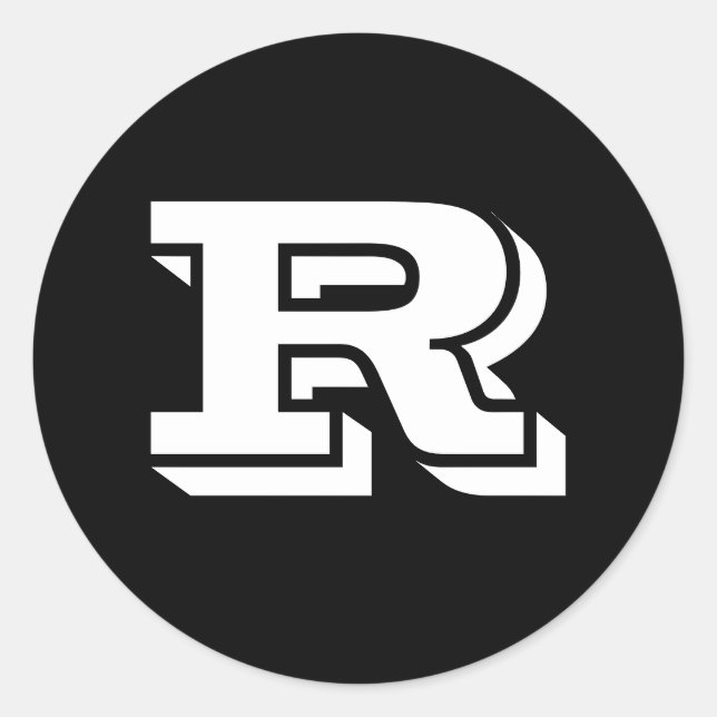 LETTRE MAJUSCULE R GRANDS Stickers Ronds par Janz (Devant)