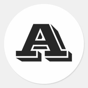 Lettre majuscule Stickers A petits ronds par Janz