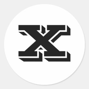 LETTRE MAJUSCULE X GRANDS Stickers Ronds par Janz