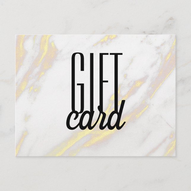 Lettre Marbre blanc dorée noire Carte cadeau (Devant)