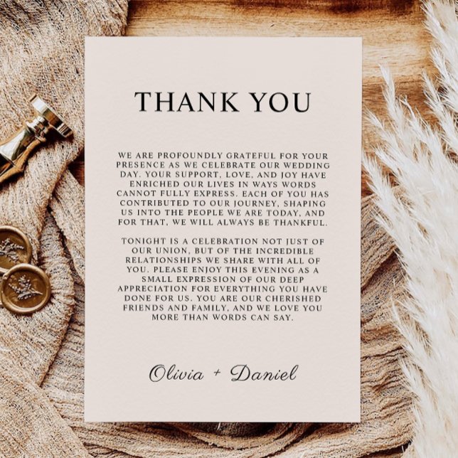Lettre Merci Sage Boho, menu Note Napkin (Sage Boho Thank You Letter, Napkin Note Menu)