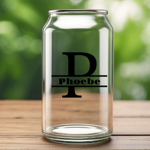 Lettre minimaliste P Monogramme et nom personnalis