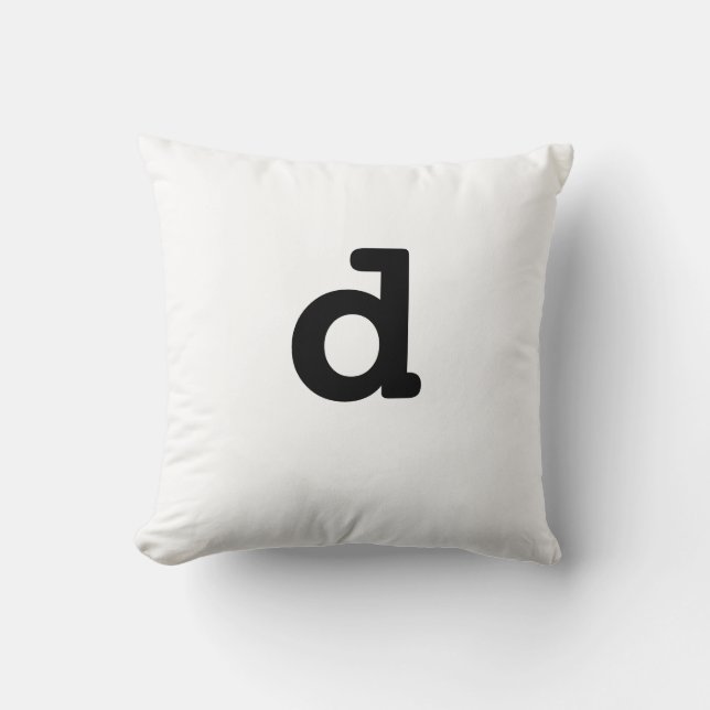 Lettre minuscule d de coussin noir et blanc (Recto)