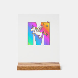 Lettre Monogramme Licorne M Initial Cute Filles Na
