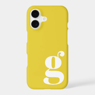 Lettre Monogramme minimaliste mûre en jaune