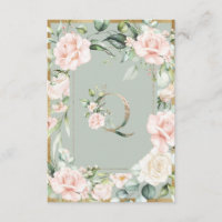 Lettre monogramme Q Carte de remerciements Mariage