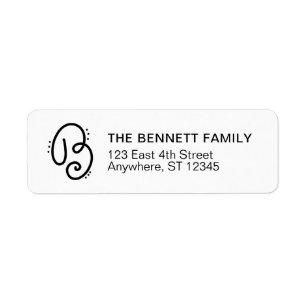Lettre monographie B adresse de retour de la lettr