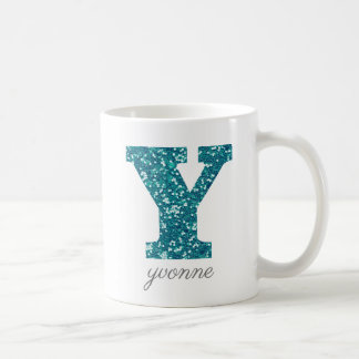 LETTRE MONOGRAPHIQUE Bleue Y Glitterasse Mug