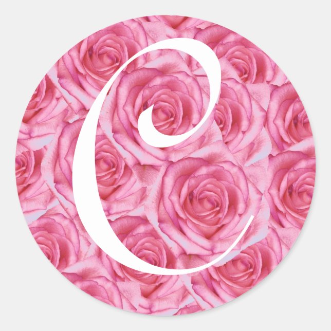 LETTRE MONOGRAPHIQUE C Sticker Roses Roses Roses R (Devant)