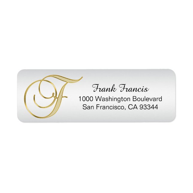 LETTRE MONOGRAPHIQUE D'OR D'ARGENT 'F' ENVELOPPE R (Devant)