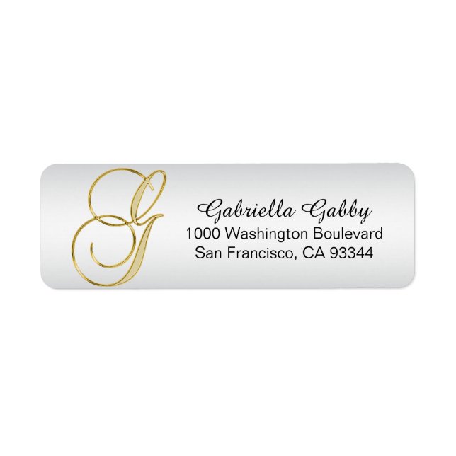 LETTRE MONOGRAPHIQUE D'OR D'ARGENT 'G' ENVELOPPE R (Devant)