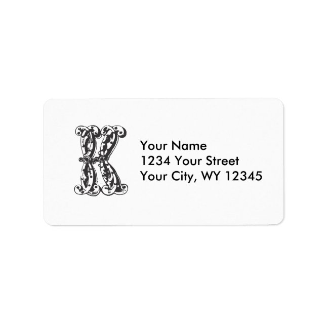 LETTRE MONOGRAPHIQUE Étiquette de adresse personna (Devant)