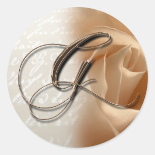 LETTRE MONOGRAPHIQUE G Sticker Mariage Enveloppe