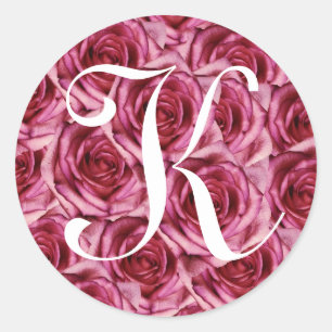 LETTRE MONOGRAPHIQUE K Sticker Roses Rose