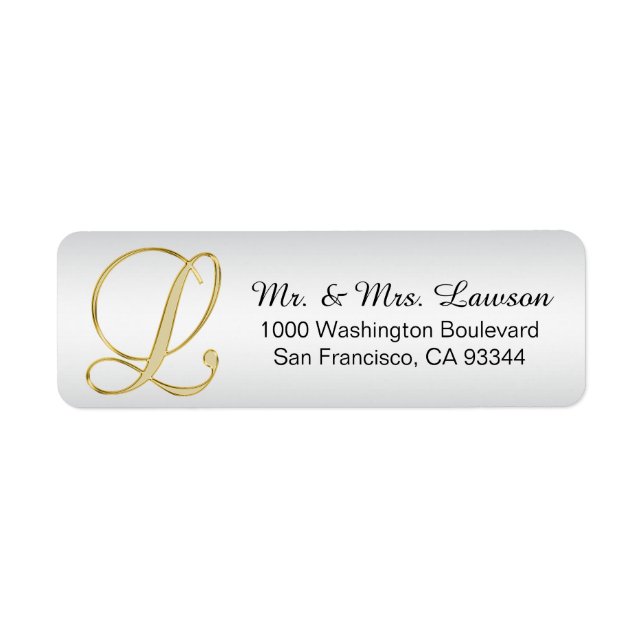 LETTRE MONOGRAPHIQUE OR ARGENT 'L' ENVELOPPE RETOU (Devant)