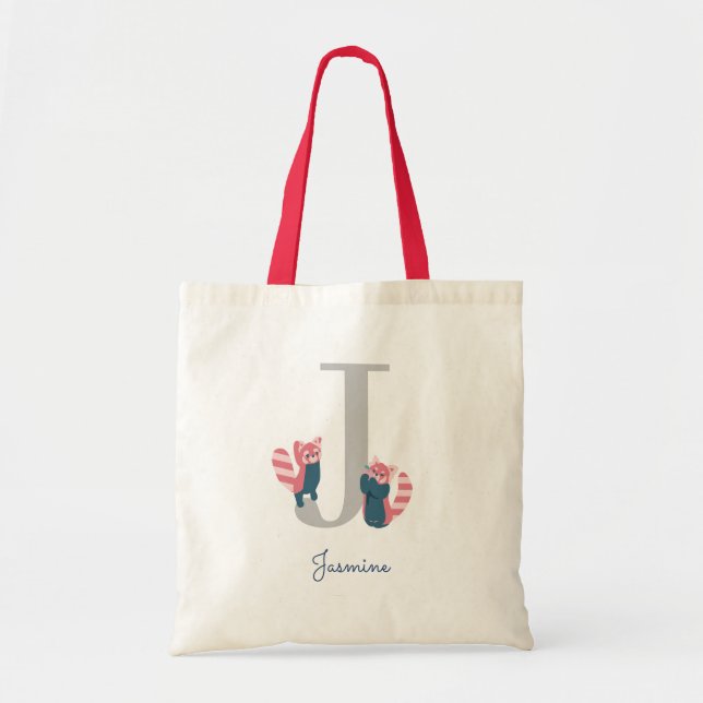 LETTRE MONOGRAPHIQUE Panda Rouge Sac fourre-tout " (Devant)