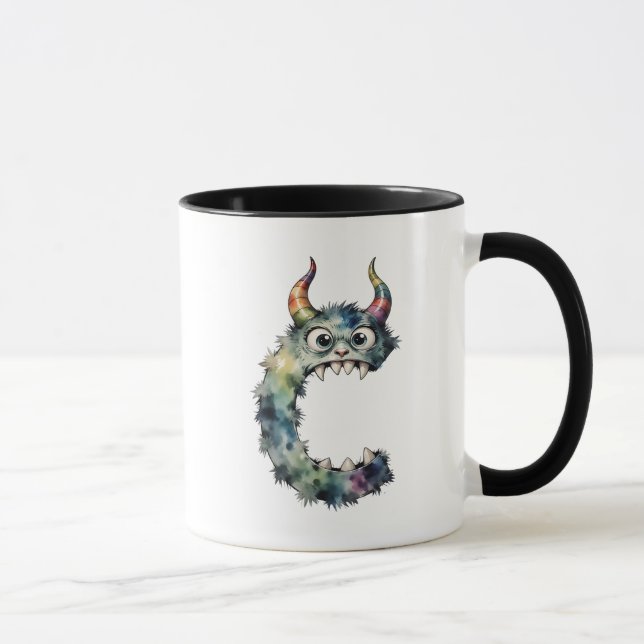 Lettre monstre C Mug - Monstre Joueur Gif Initial (Droite)