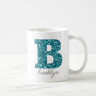 Lettre Motif Aqua Parties scintillant B nom Mug