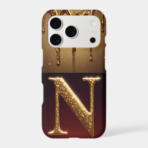 Lettre N Monogramme Pailleté Avec Liquide Qui Dégo