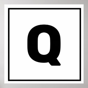 Lettre noire Q Poster