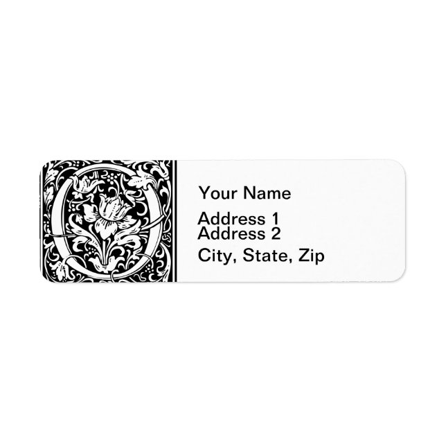 Lettre O Monogramme Médiéval Art Nouveau (Devant)