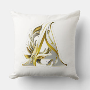 Lettre Or Elégante Un Luxueux Monogramme Coussin