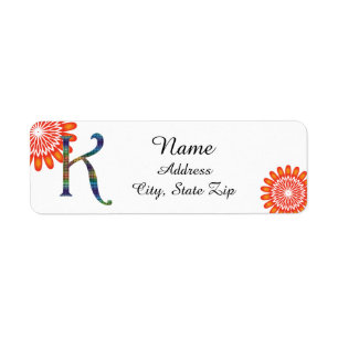 LETTRE ORANE CLAIRE K MOSAÏQUE Florale