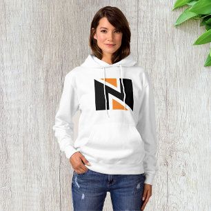 Lettre Orange Et Noire N Sweat - shirt à capuche F