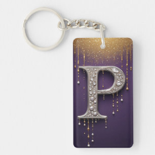 Lettre P en Rhinestone de Luxe Avec Diamants, Perl