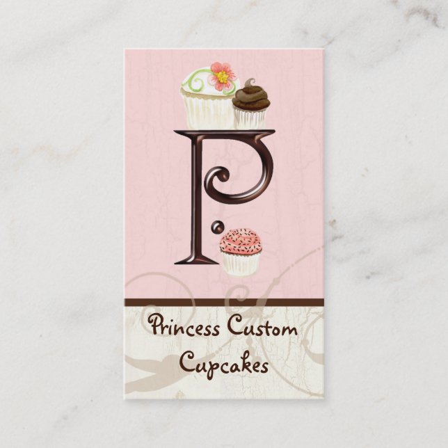 Lettre P Monogramme Dessert Boulangerie Cartes de  (Devant)