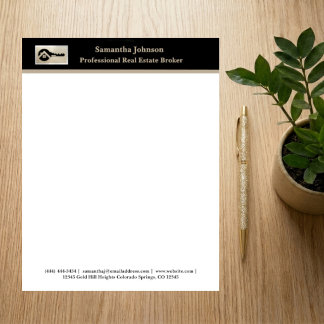 Lettre Papier à en-tête de courtier immobilier profession