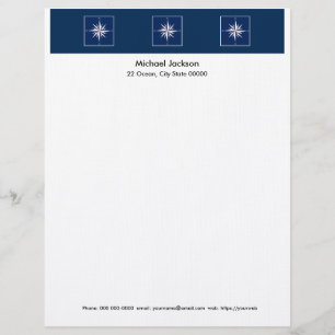 Lettre Papier en-tête Rose de boussole nautique
